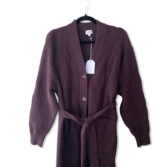 Song of Style Saniya Cardigan sweater Dark Chocolate knit maxi duster Revolve S - Picture 6 of 11